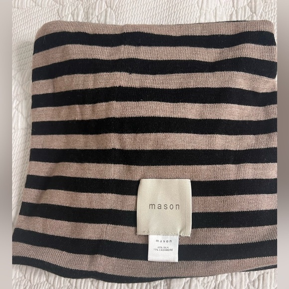 Mason Black and Tan Striped Silk neck warmer - Picture 1 of 4